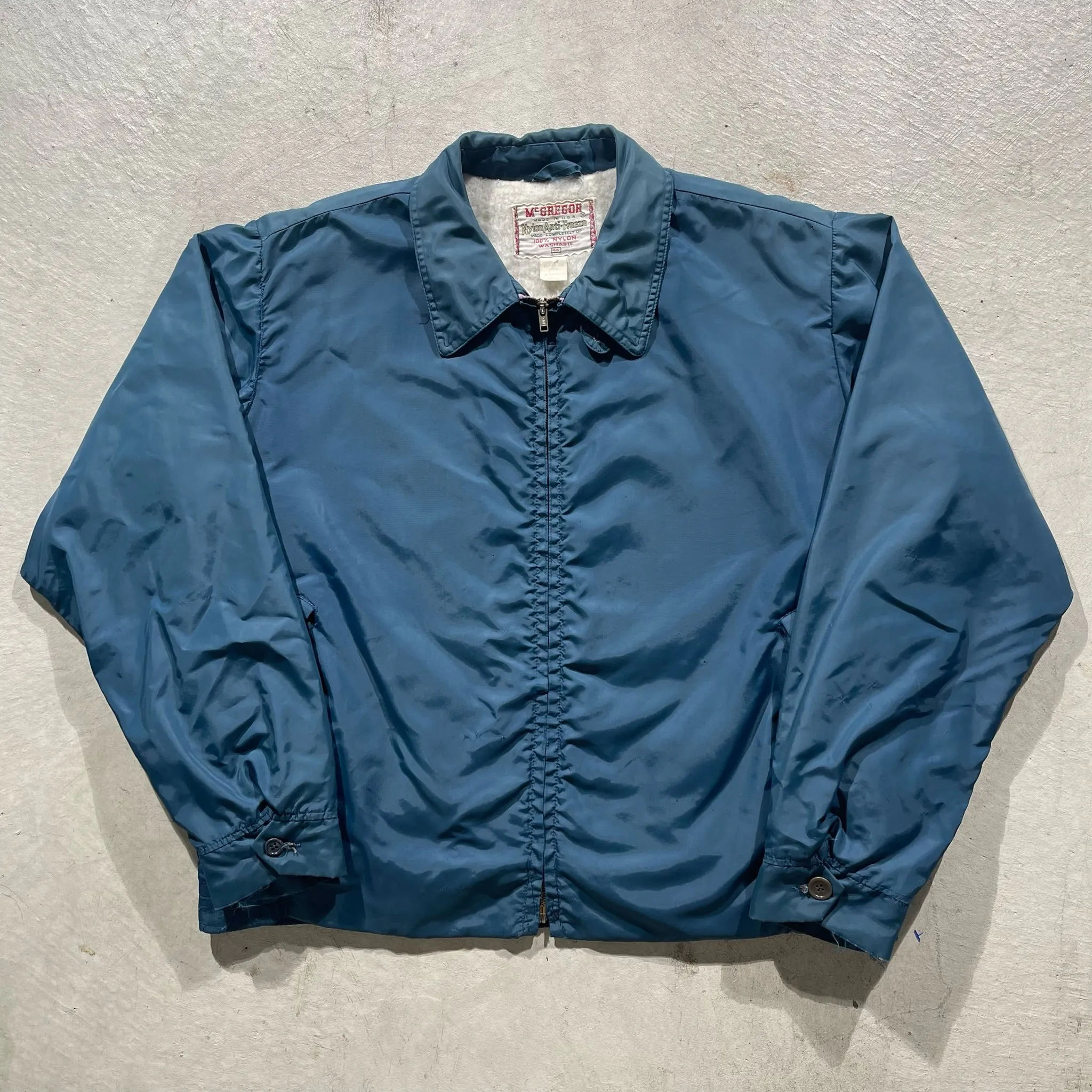 60s Fleece Lined Nylon Jacket- L