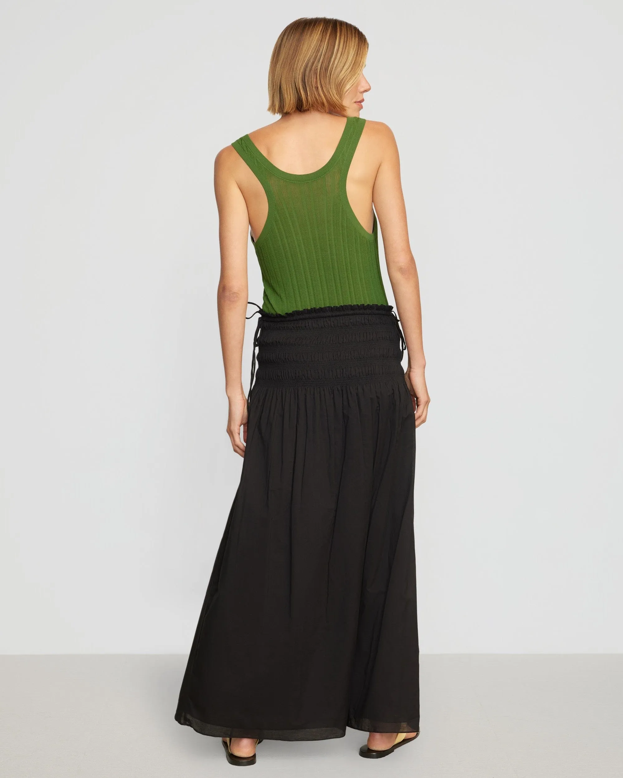 Adé Smocked-Waist Maxi Skirt