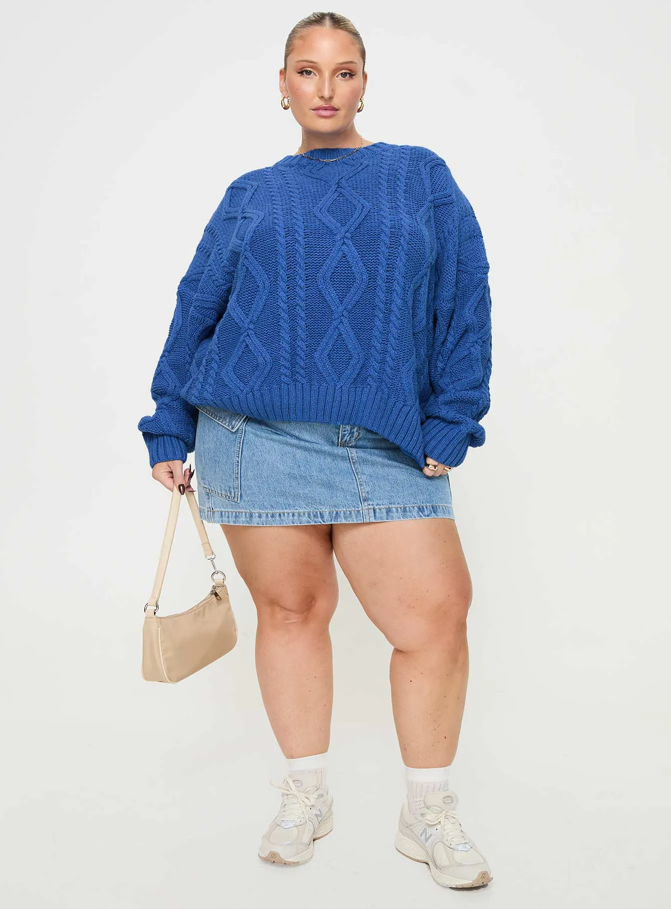 Anaya Oversized Sweater Monday Blues Curve