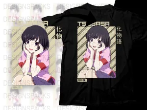 Anime Tsubasa Bakemonogatari Design Graphic Png Digital Download