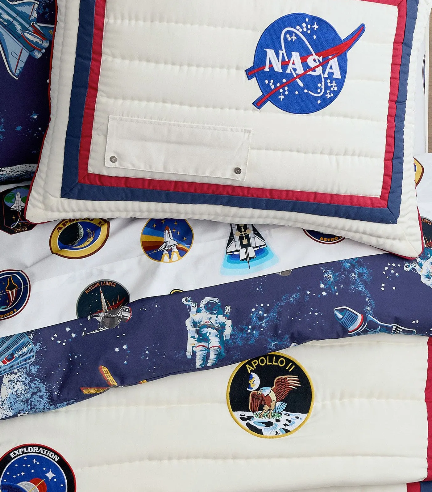 Astronaut Puffer Quilt and Shams