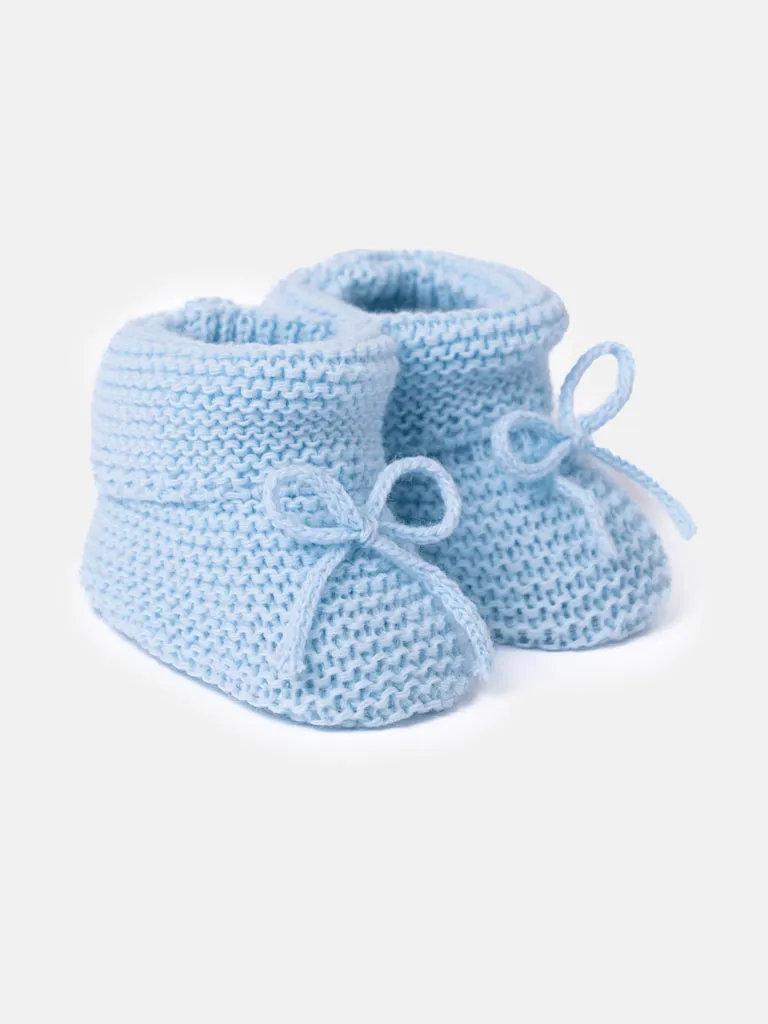 Baby Unisex Snuggle Knitted Booties - Baby Blue