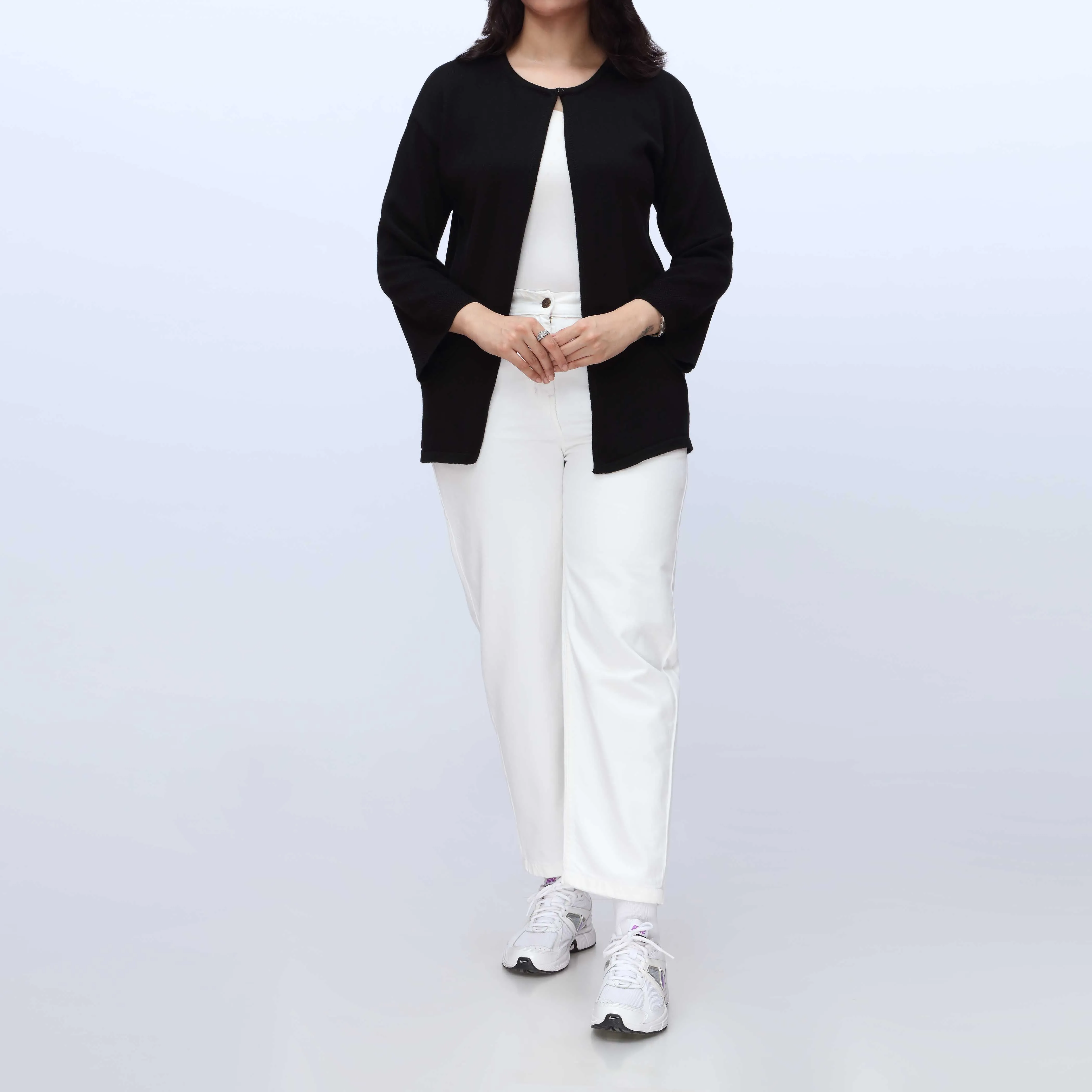 Black Mid Length Cardigan PW3908