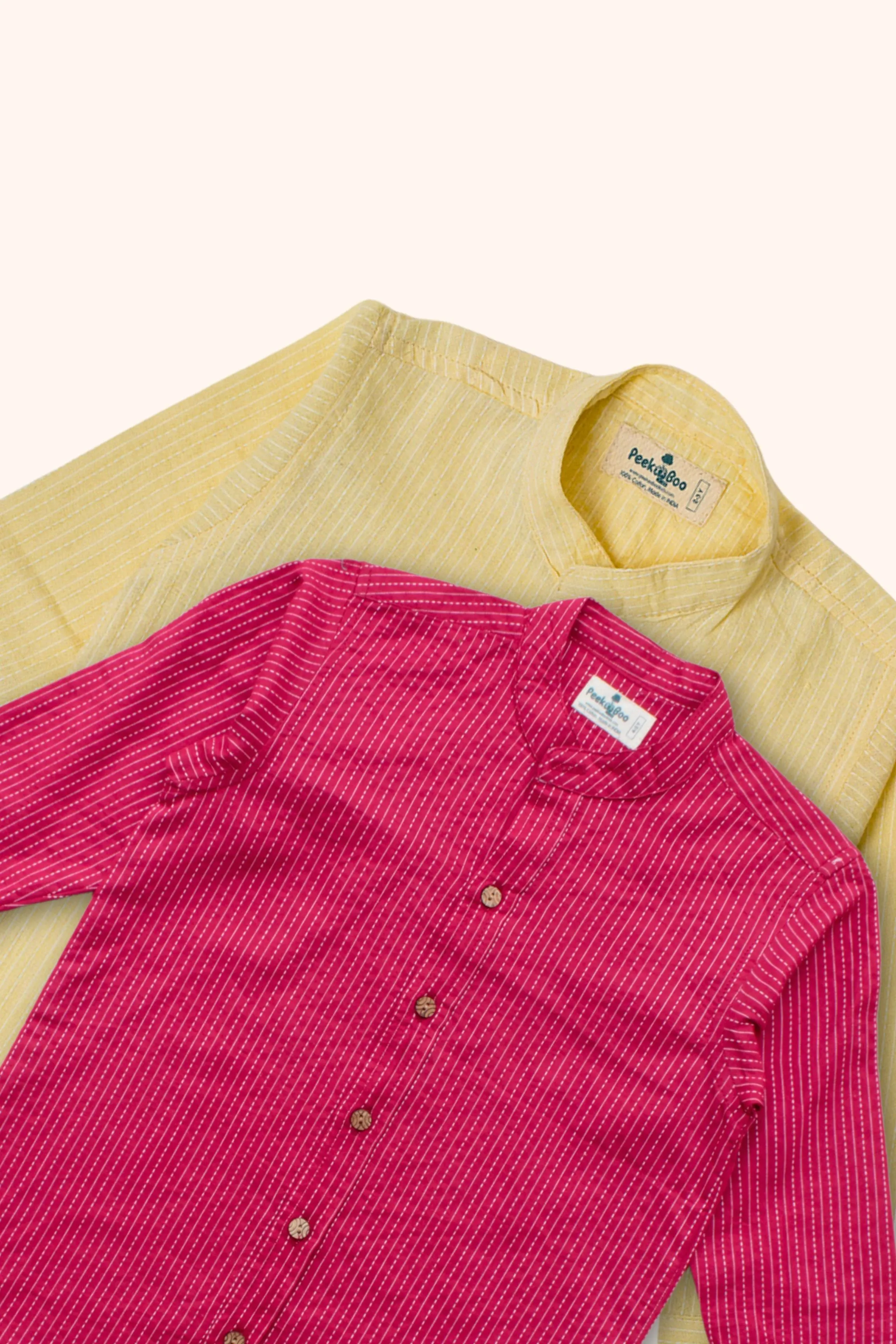 Boys Pure Cotton Katha Shirts Combo