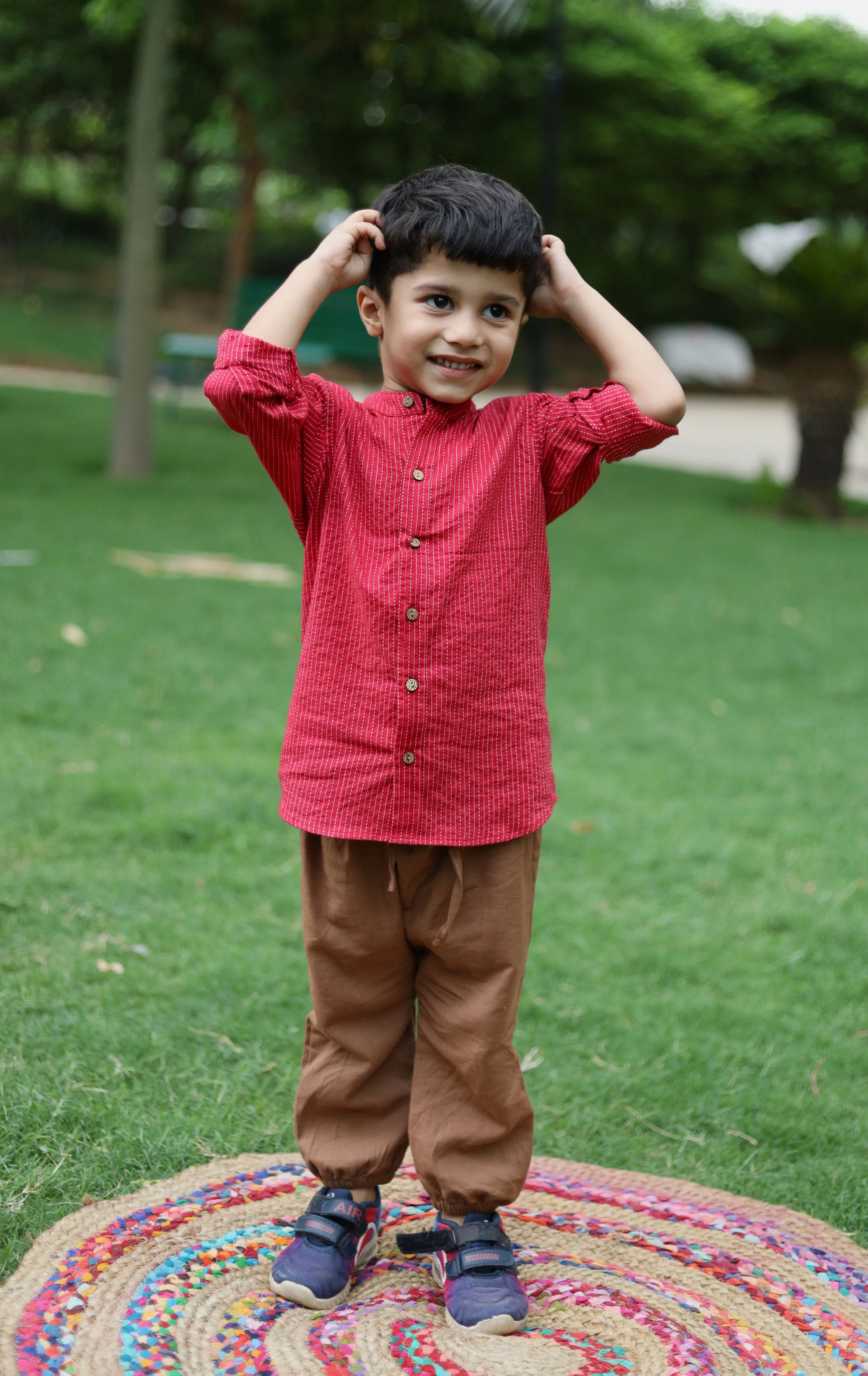 Boys Pure Cotton Katha Shirts Combo