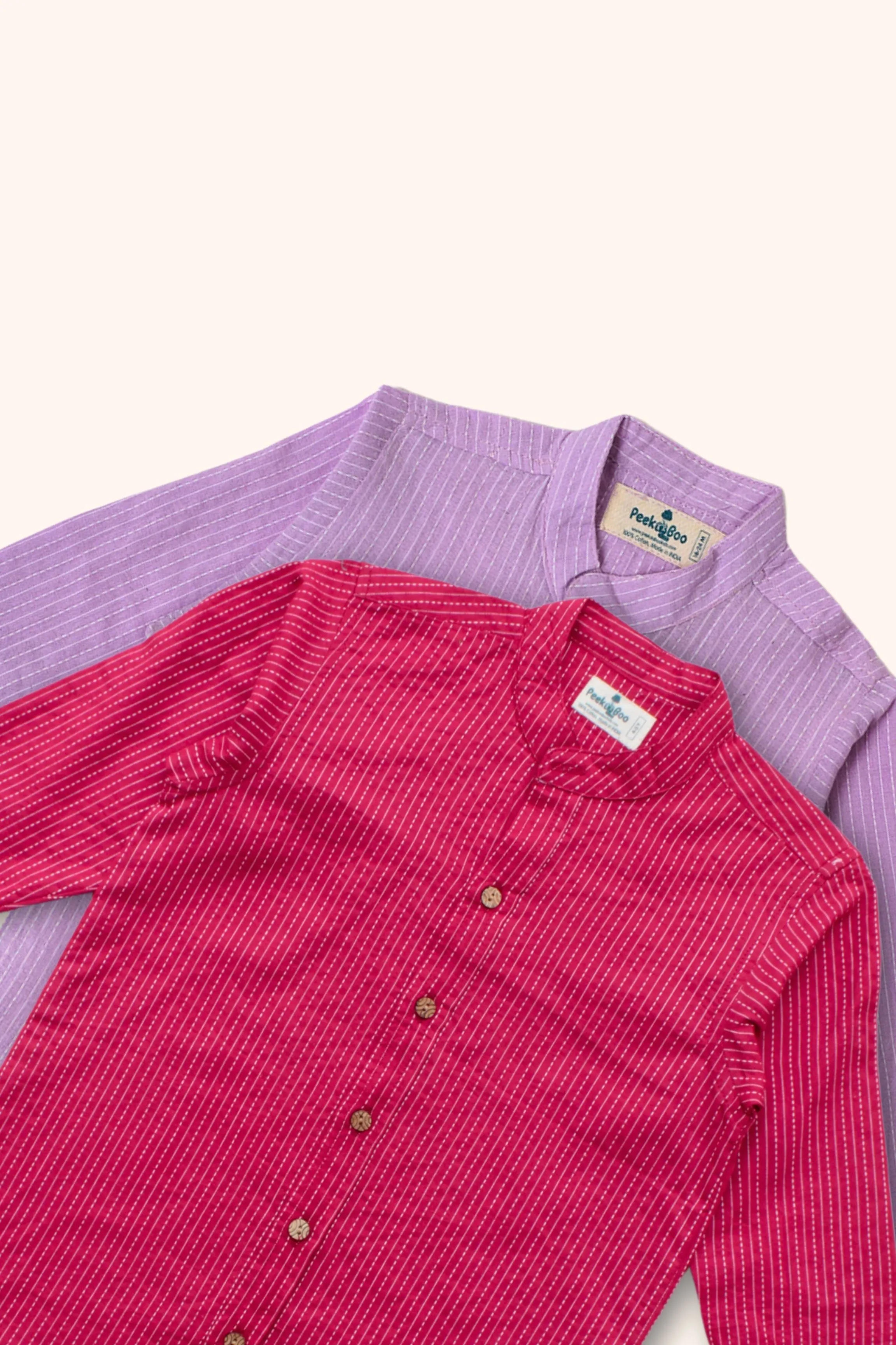 Boys Pure Cotton Katha Shirts Combo