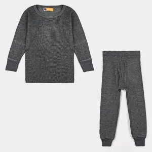 Boys Thermal Inner Wear F/S suit-CHARCOAL