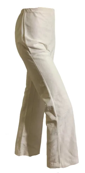 Brushed Nylon Pleat Front White Bell Bottom Pants circa 1970s