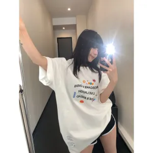 Candy Letters Embroidered Loose T-Shirt