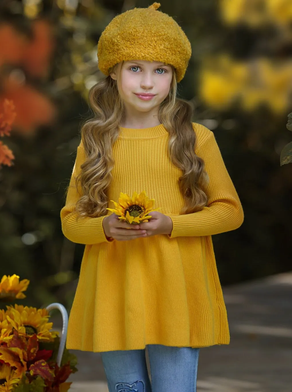 Cozy Weather Marigold Knit Tunic Sweater