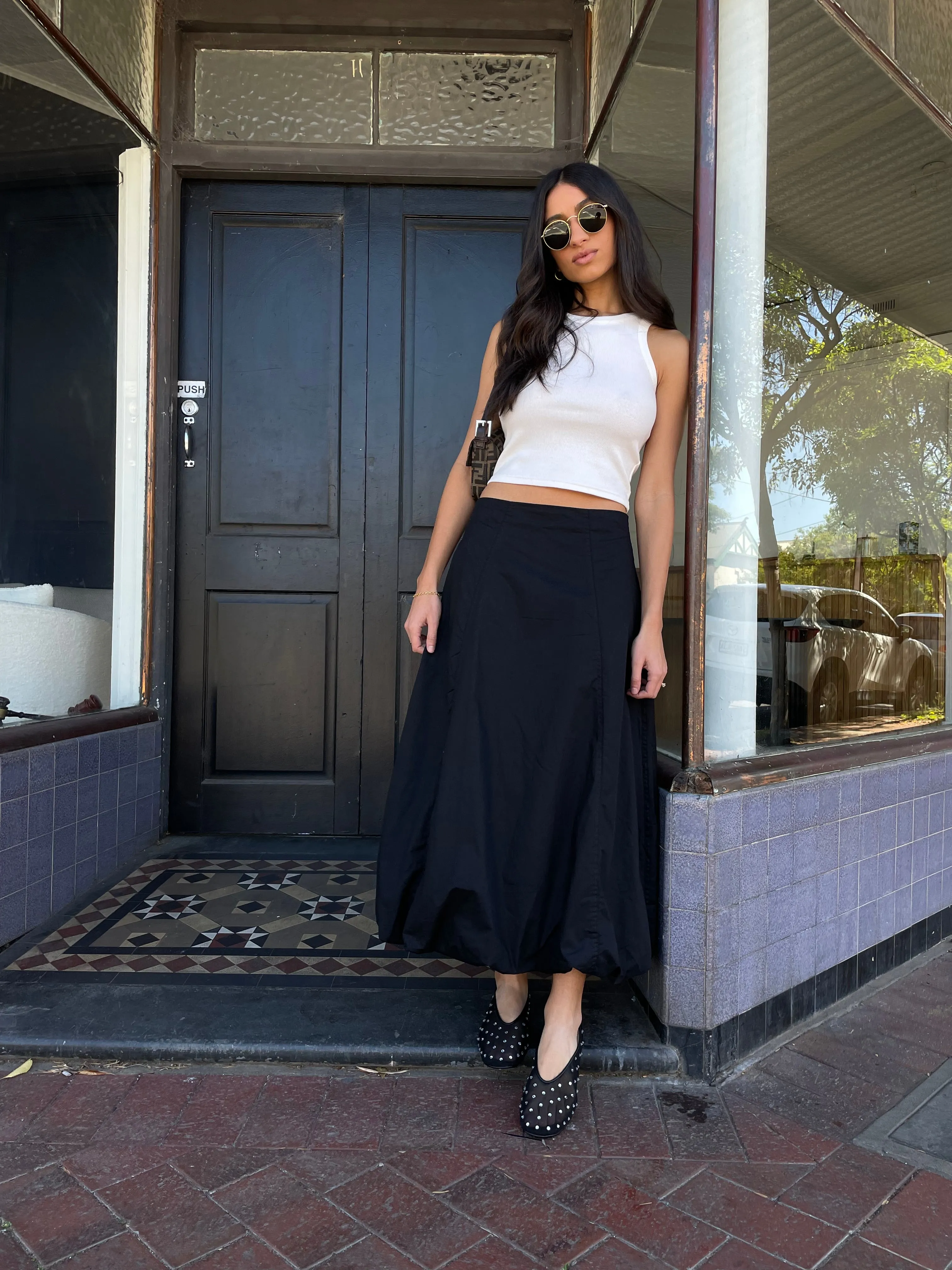 Echo Bubble Midi Skirt