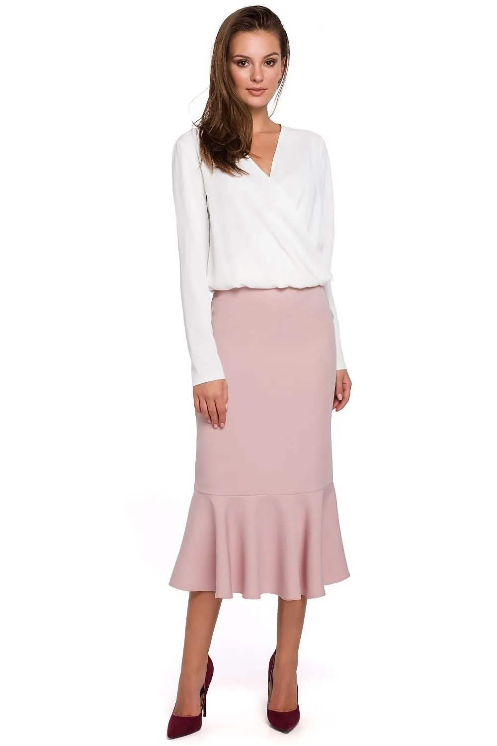 Elegant Frill Midi Skirt