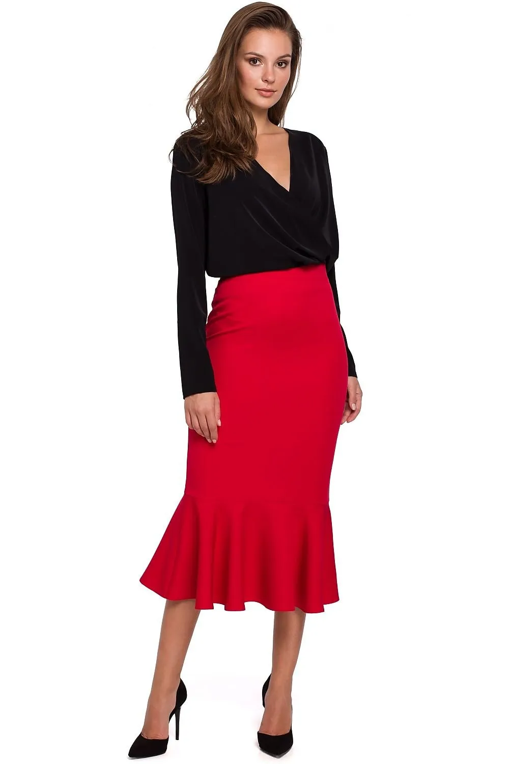 Elegant Frill Midi Skirt