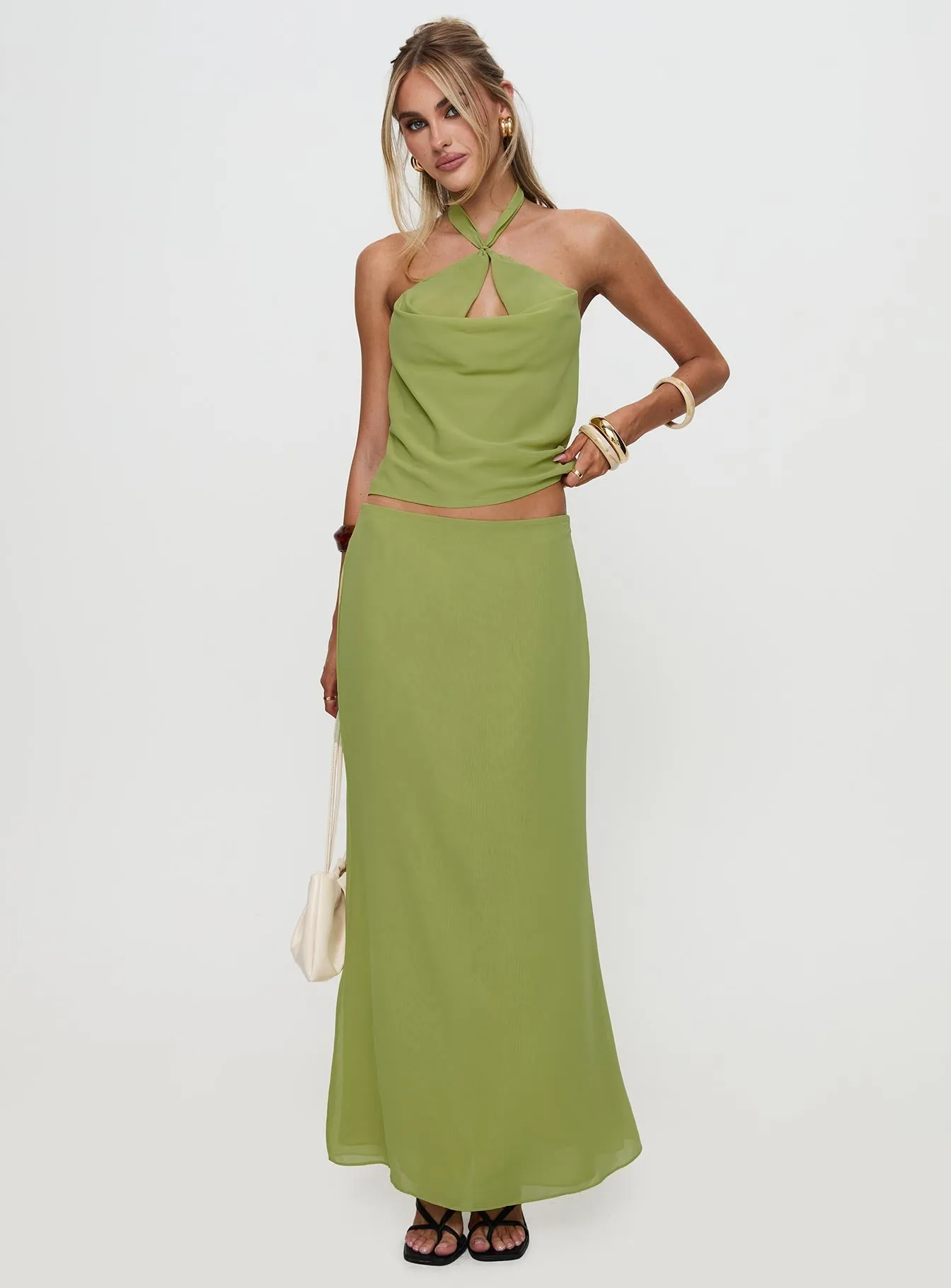 Eleganza Maxi Skirt Green