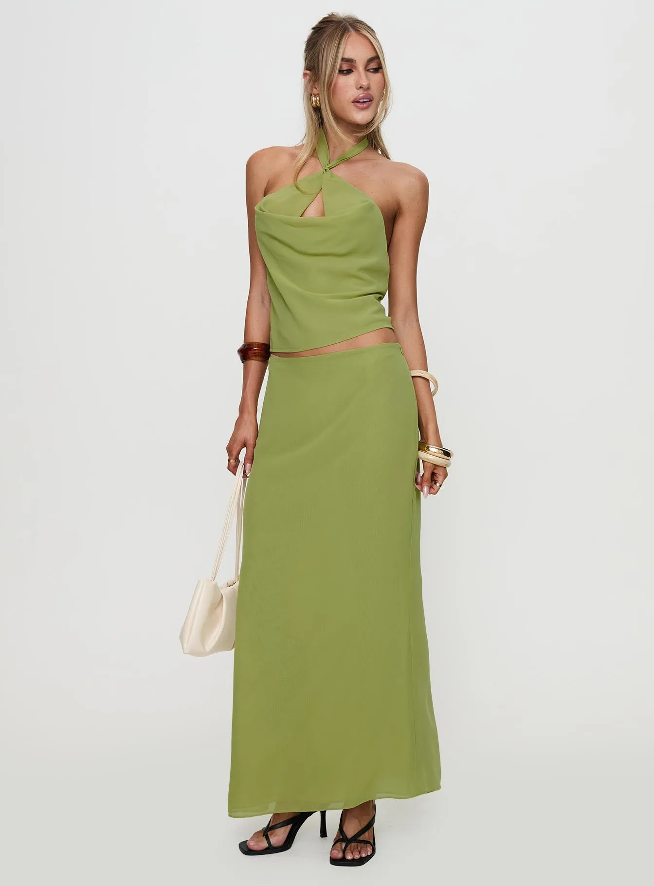 Eleganza Maxi Skirt Green