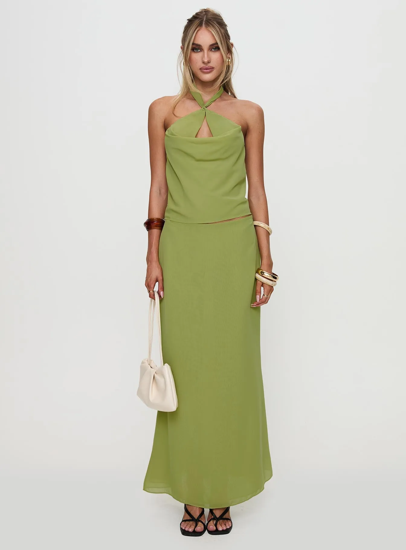 Eleganza Maxi Skirt Green