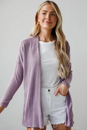 FINAL SALE - Easygoing Essence Lavender Corded Cardigan