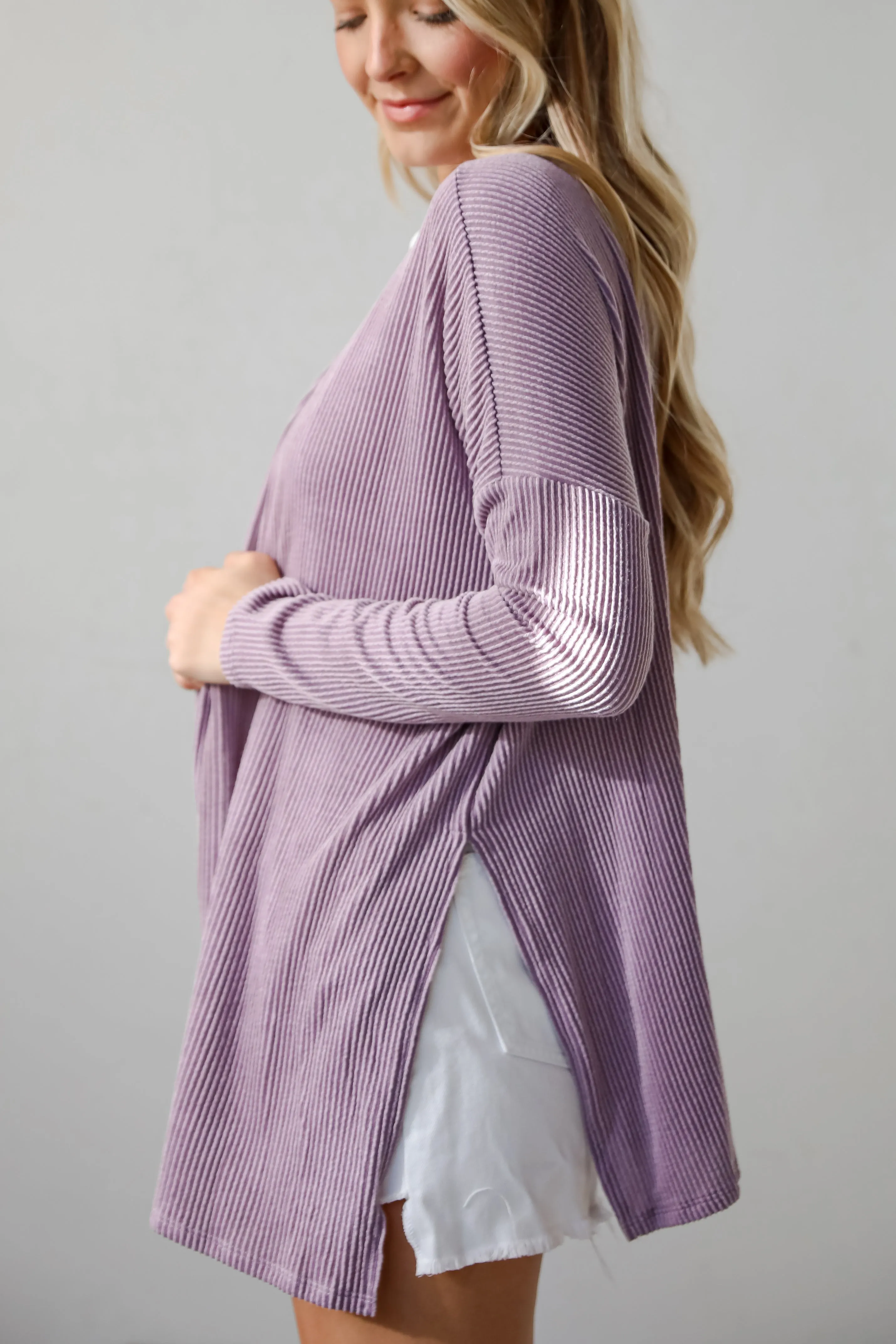 FINAL SALE - Easygoing Essence Lavender Corded Cardigan