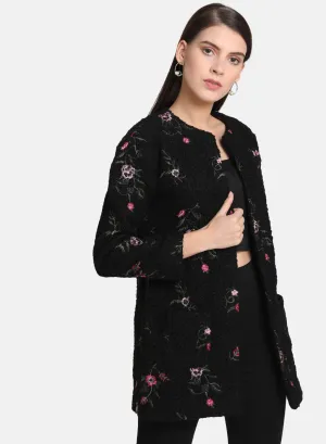 Floral Embroidered Overcoat