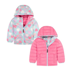 Girls Reversible Puffer  | Pink