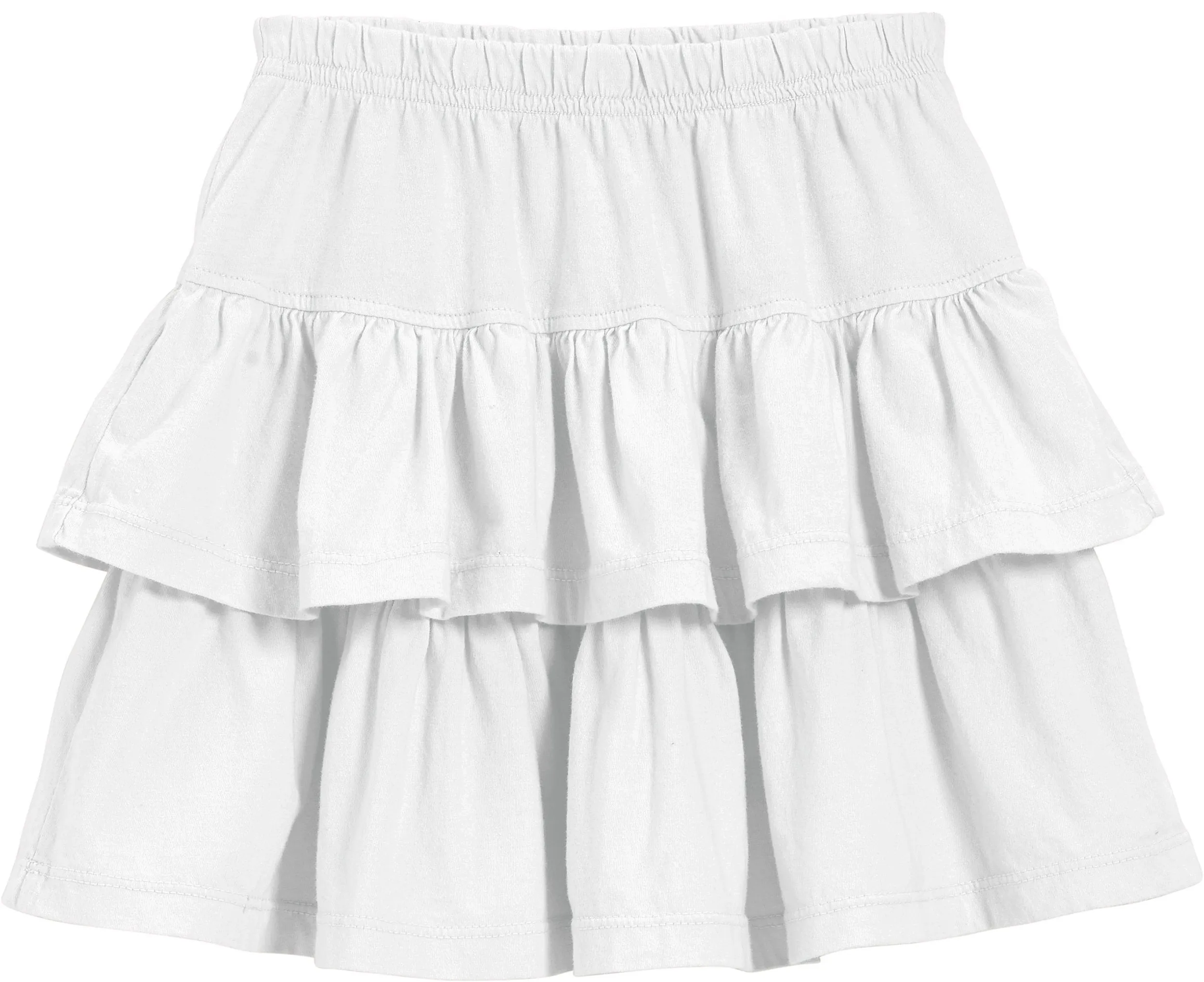 Girls Soft Cotton Jersey Tiered Skirt