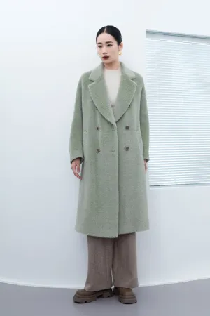 Grey Green Long Wool Coats