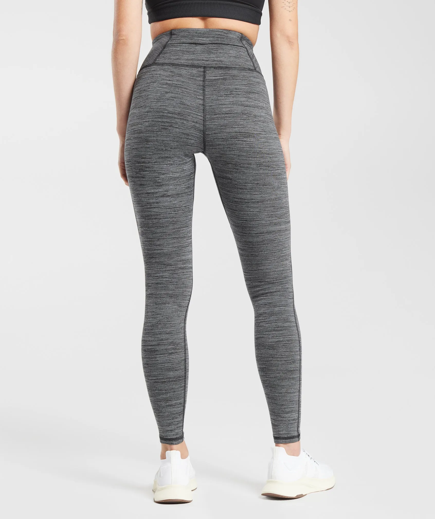 Gymshark Fleece Lined Pocket Leggings - Black/Pitch Grey