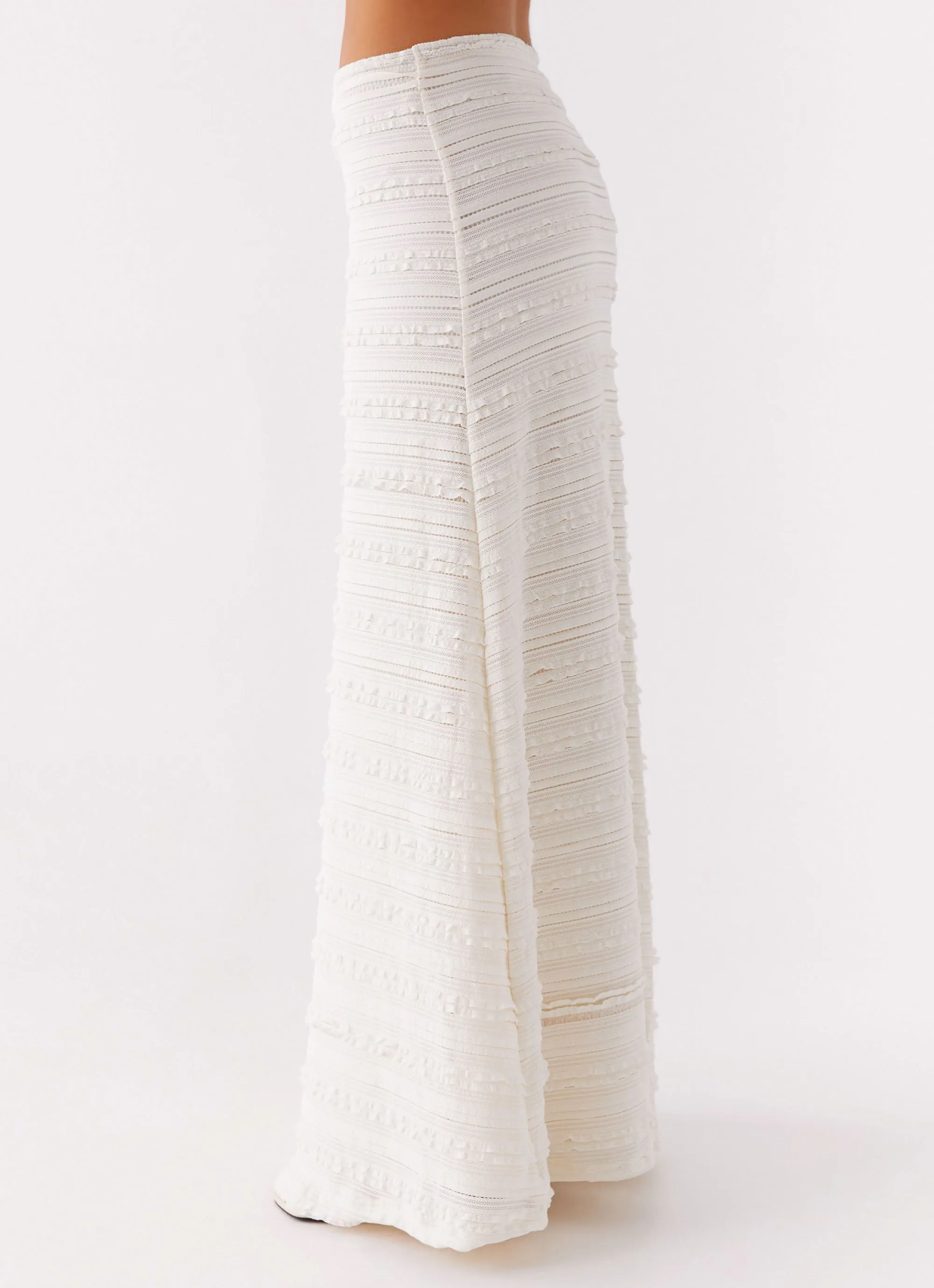 Harbour Side Mesh Maxi Skirt - White