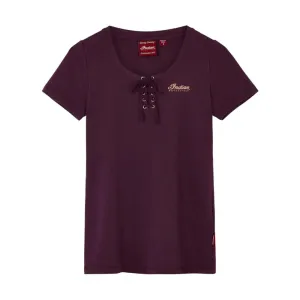 Indian Motorcycle  Womens Tie Front Gold Glitter T-Shirt Tee Comfortable Purple