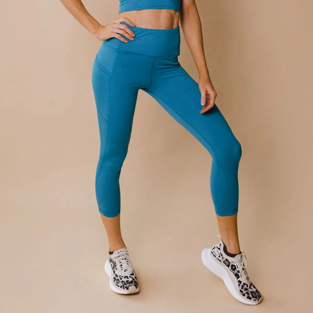 Intention Flow 3/4 Leggings, Cobalt