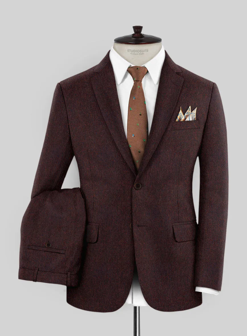 Italian Wool Cashmere Wine Suit