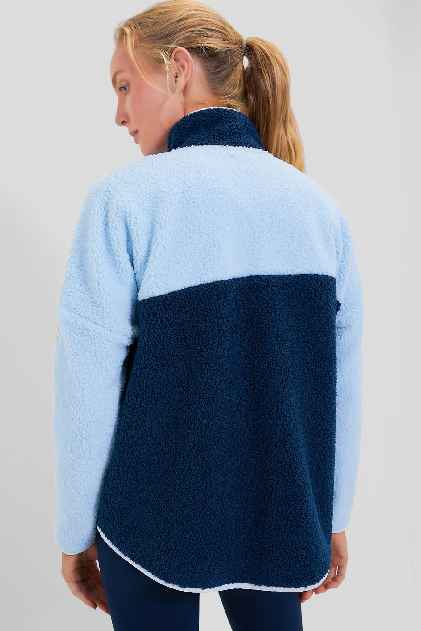 Light Blue and Navy Fleece Cady Quarter Zip