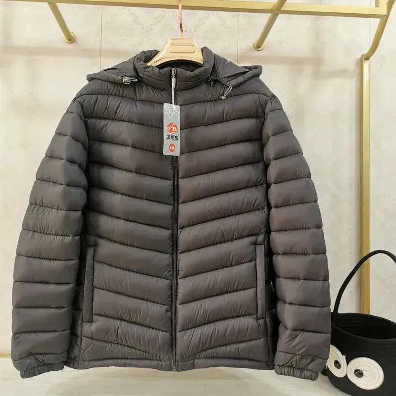 Men's Winter Zip up Hooded Puffer jacket Quilted down coat jacket