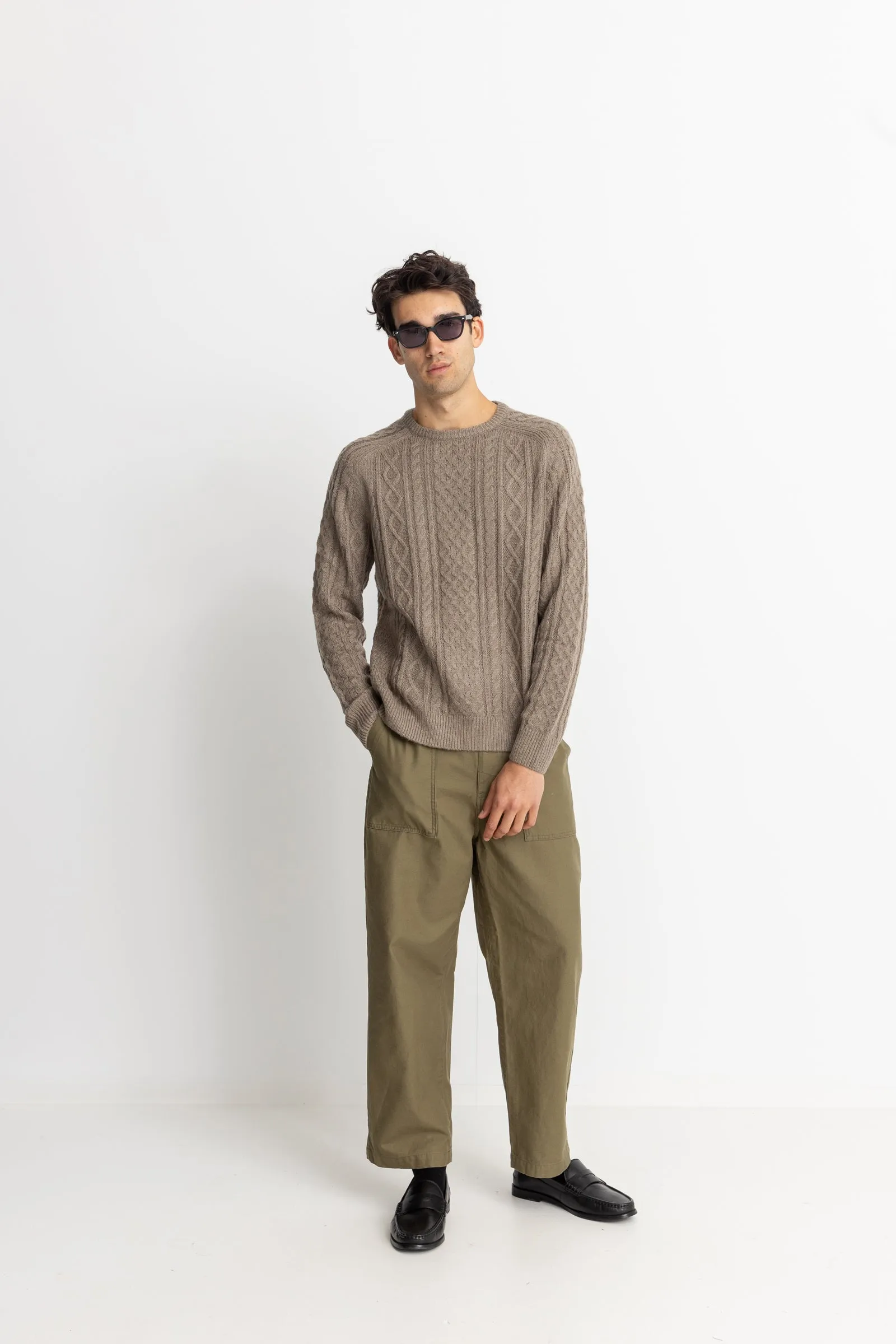 Mohair Fishermans Knit Sand