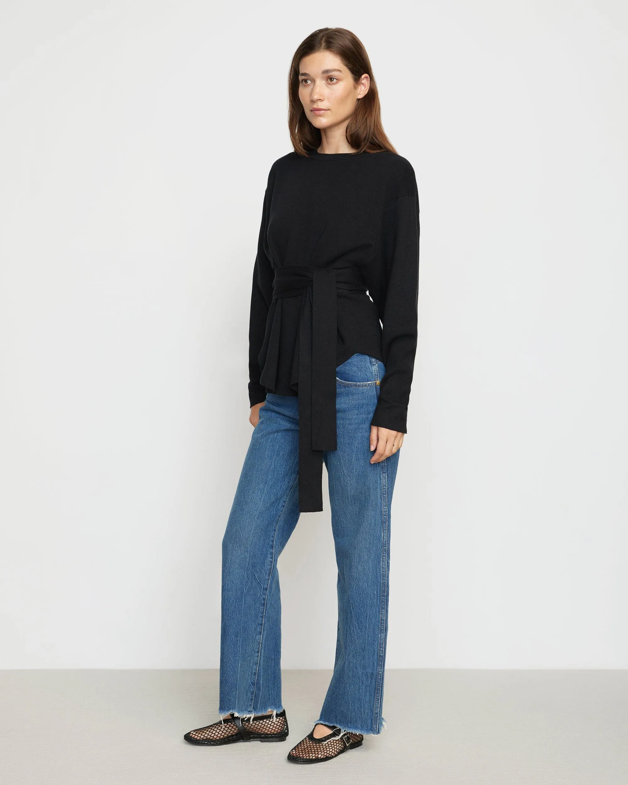 Nara Tie-Front Knit Sweater