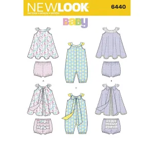 Newlook Pattern 6440 Babies' Romper and Sundress with Panties