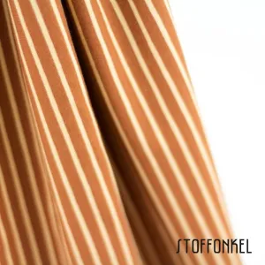 Organic Cotton Jersey - Stripes - Caramel