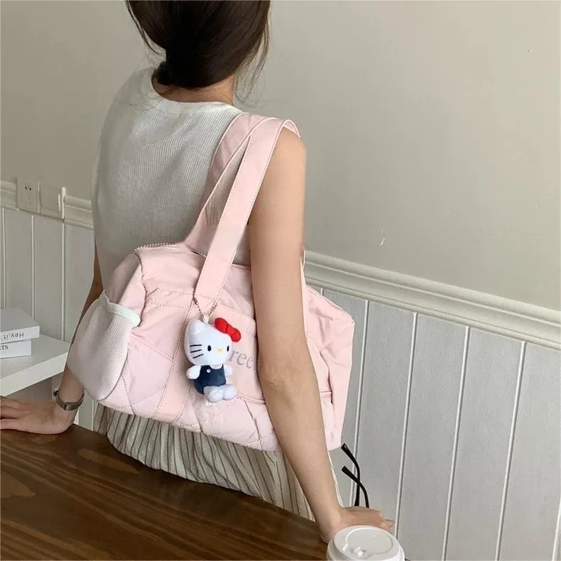 Pink Down-filled Fabric Tote Bag SK548