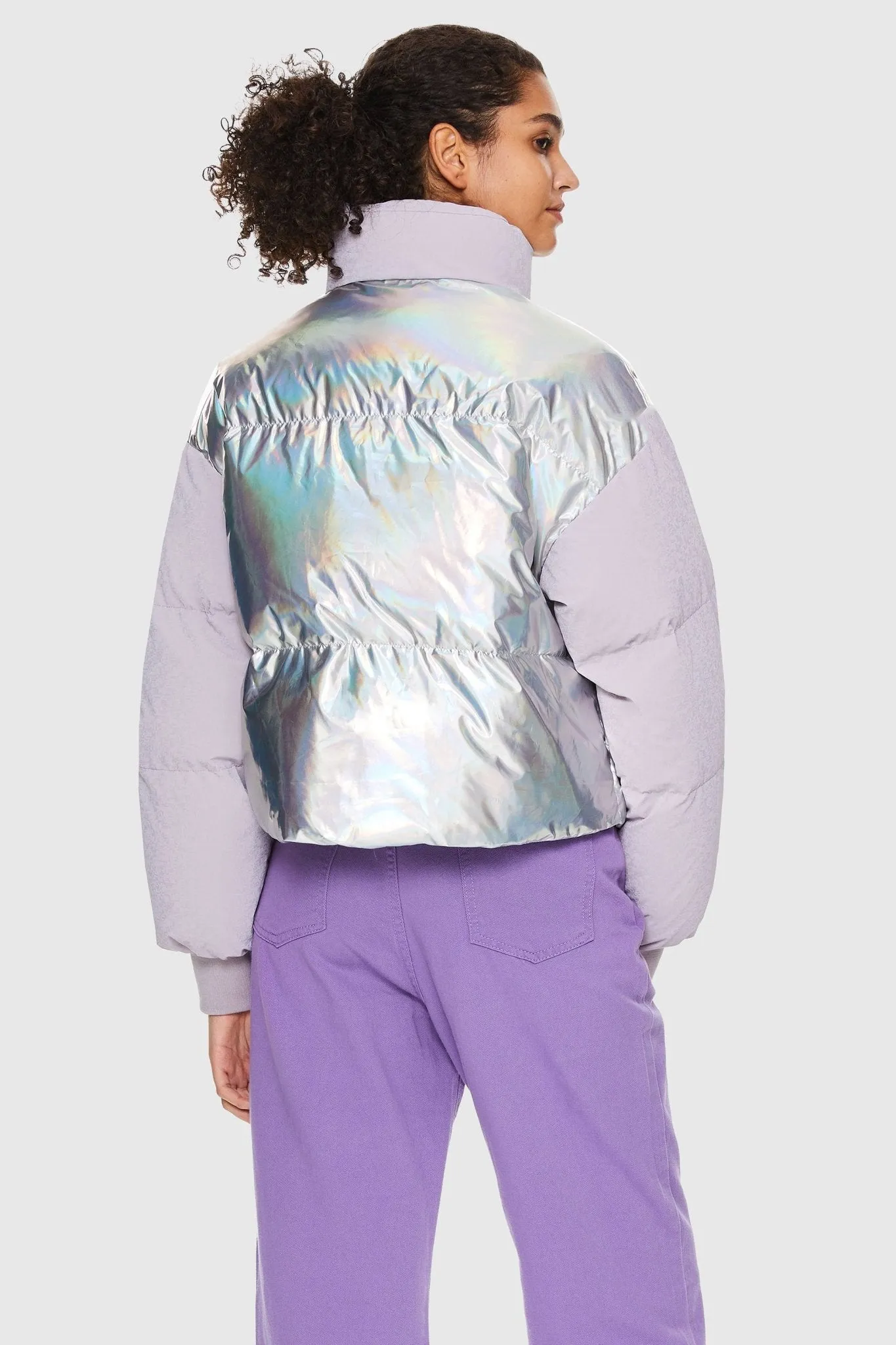 Puff-O Colorlay Chrome Cropped Puffer