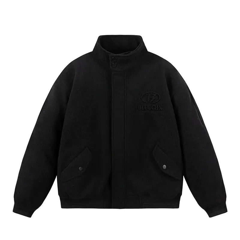 Puffed Collar Wool-Effect Jacket