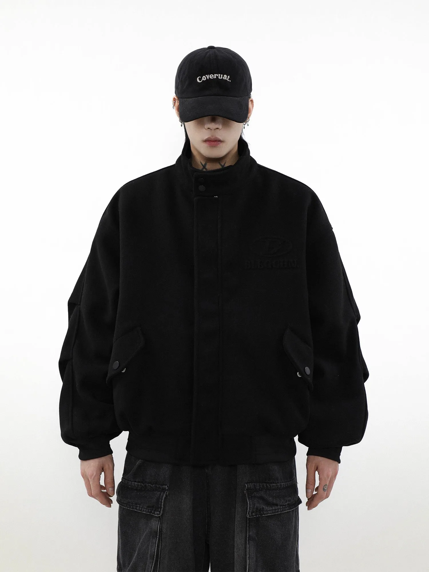 Puffed Collar Wool-Effect Jacket