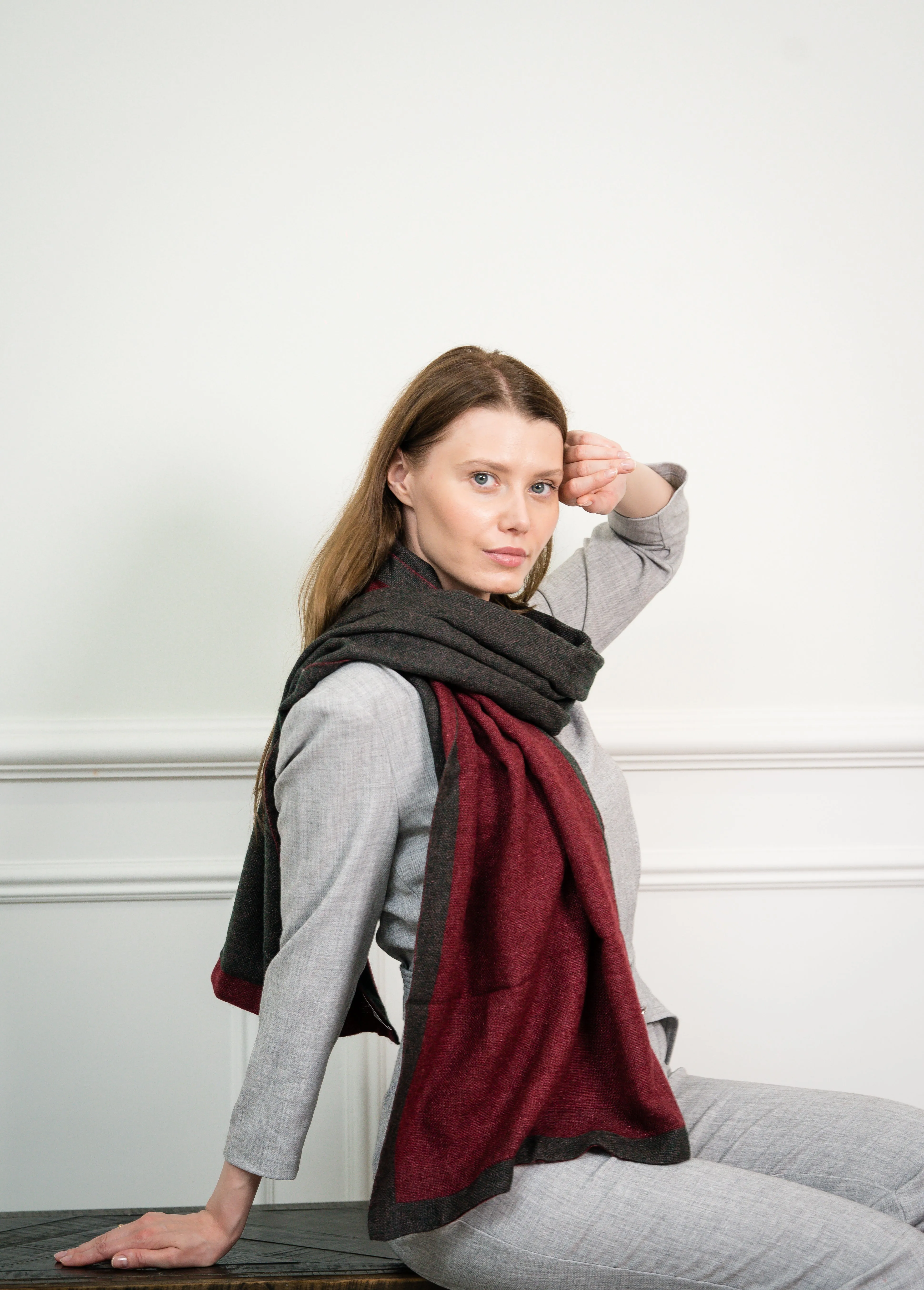 Ristic Red Two Tone Scarf