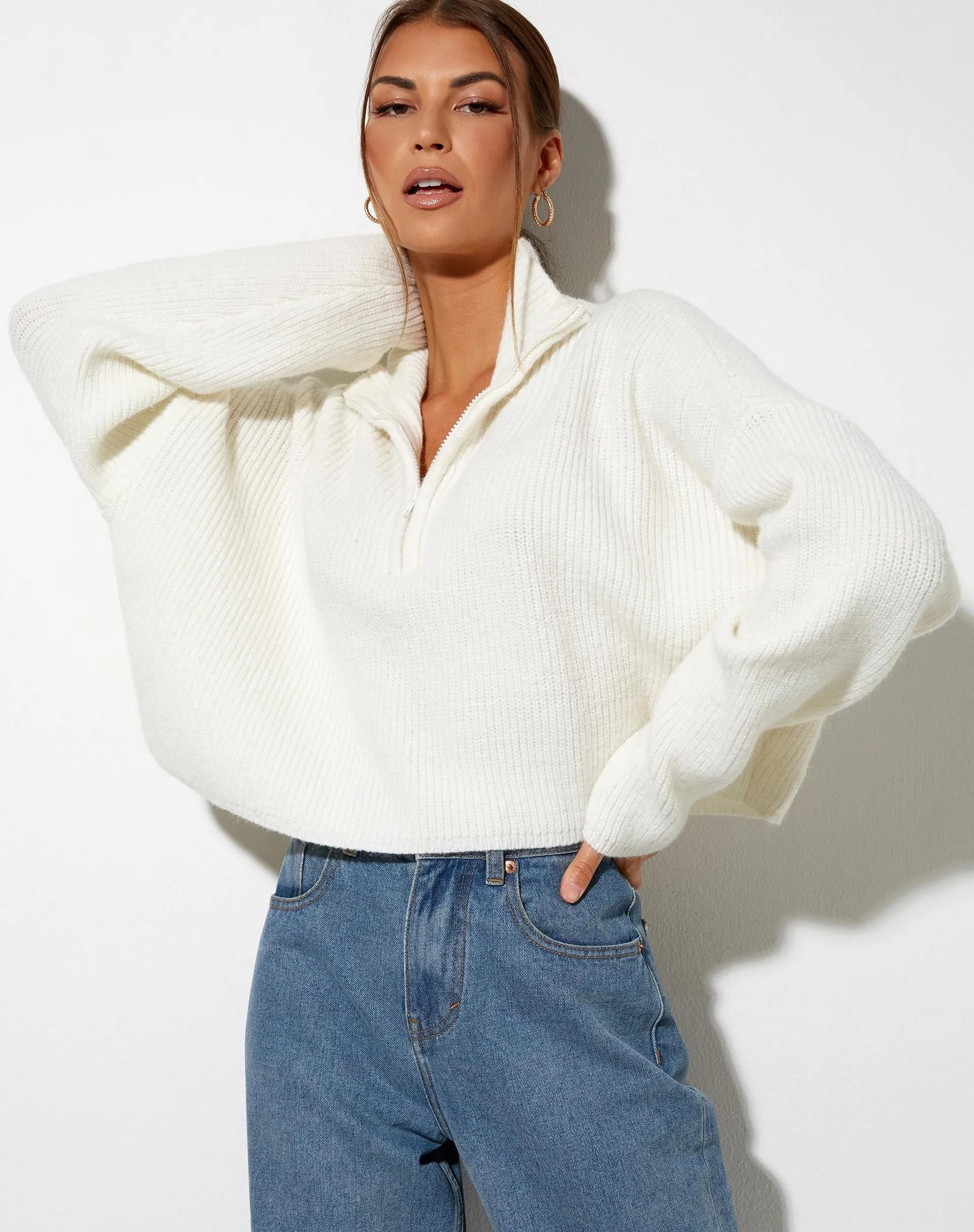 Saba Jumper in Knit Ivory