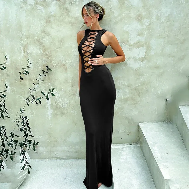 Slim Elegant Sensational Chic Flawless Stunning Long Maxi Dress