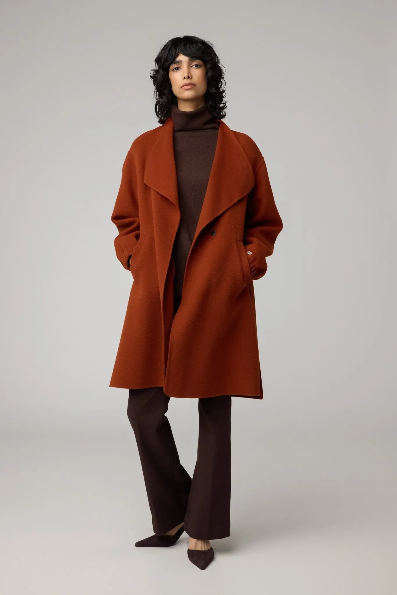 SOIA&KYO SUZIE - Relaxed-Fit Double Face Wool Martingale Coat