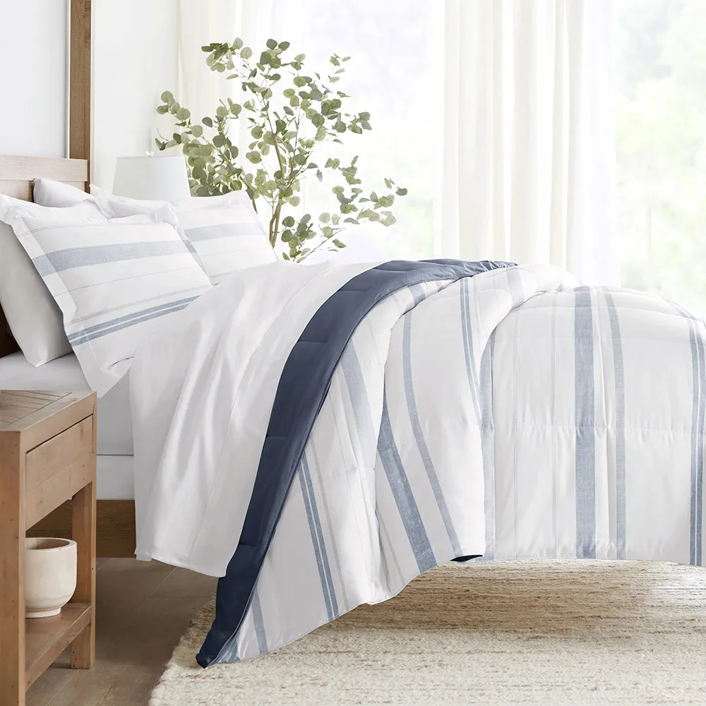 Stitched Stripe Reversible Down-Alternative Comforter Set - 12 Days of Deals