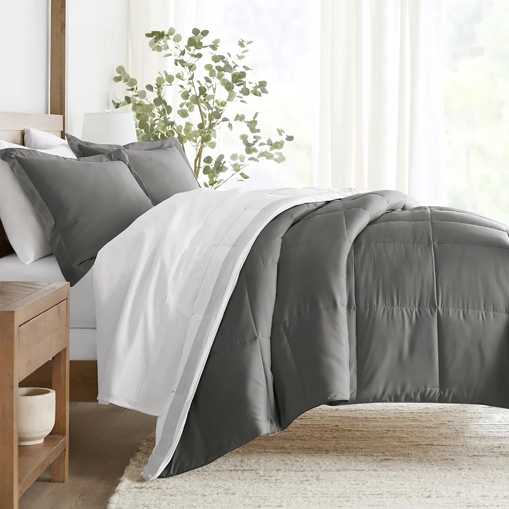 Stitched Stripe Reversible Down-Alternative Comforter Set - 12 Days of Deals