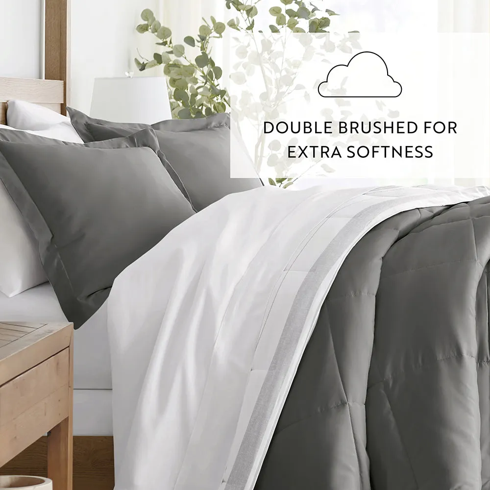 Stitched Stripe Reversible Down-Alternative Comforter Set - 12 Days of Deals