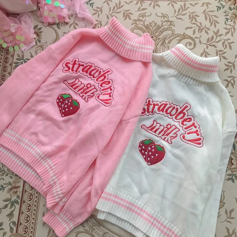 Strawberry Milk Knit Sweater