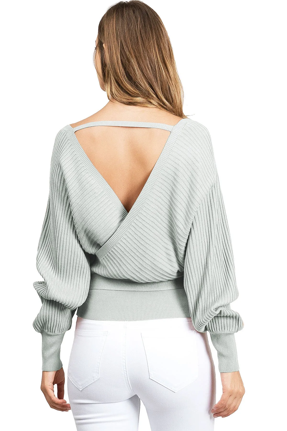 Surplice Knit Sweater Top